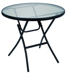 SMOKE GLASS TABLE 32&quot;FLD.