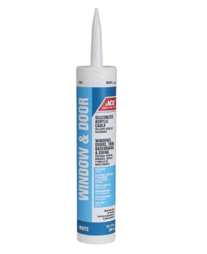 CAULK W&D WHT 10.1OZ ACE.