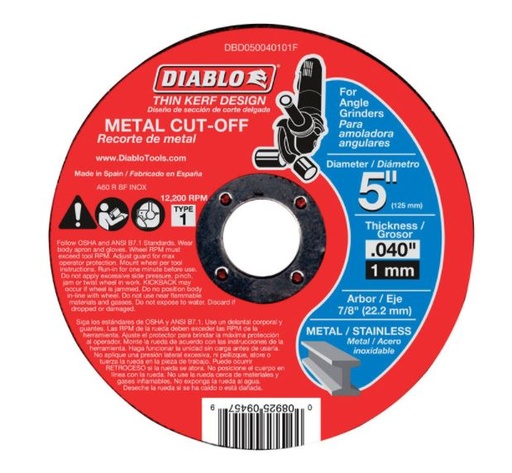 METAL CUTOFF WHL 5"X7/8".