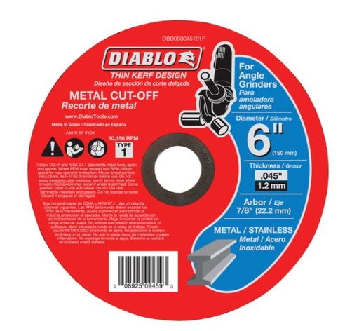 METAL CUTOFF WHL 6"X7/8".