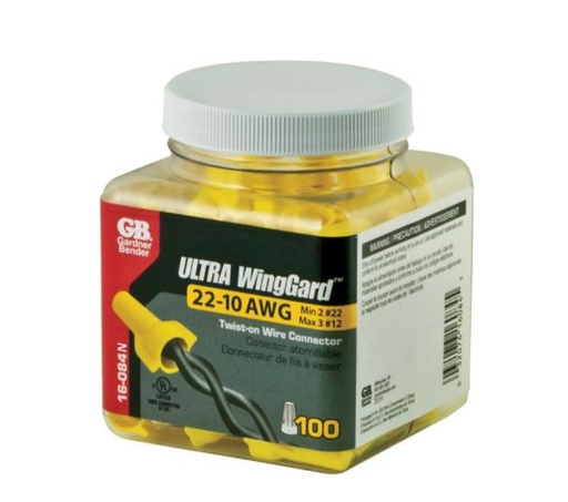 WIRE WNG CONECTR YLW 100                