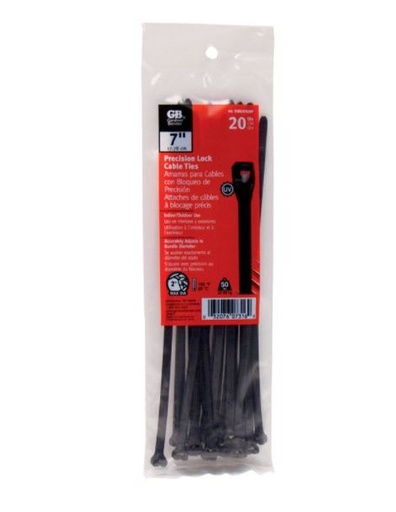 CABLETIE MPWL7"BLK BG20                 