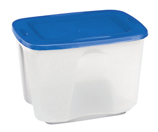 TOTE CLR/BLU LID 18GL.