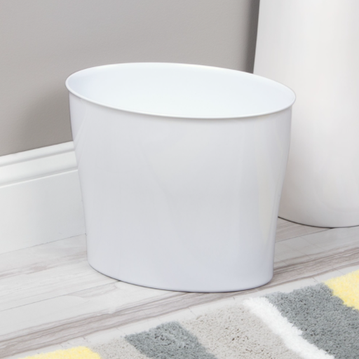TRASH CAN NUVO OVAL WHT.