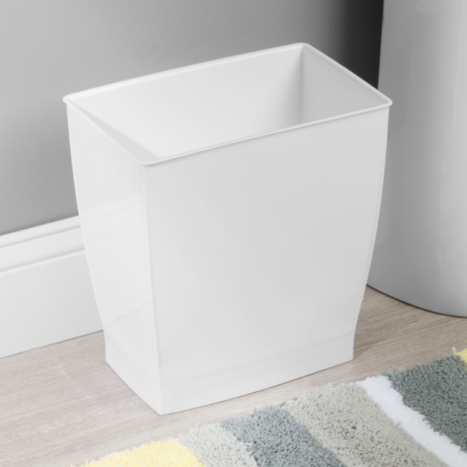 TRASH CAN MONO RECT WHT.