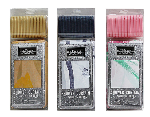SHWR CURTAIN/HOOKS 13PC.