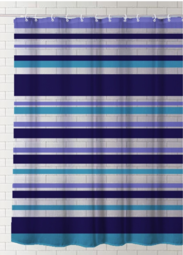 SHWR CRTN STRIPES 70X72".