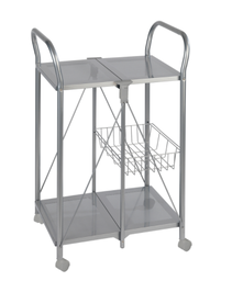 TROLLEY CART SLVR 36.6&quot;T