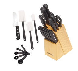 Farberware Plastic/Stainless Steel Wood Block Knife Set 22 pc.