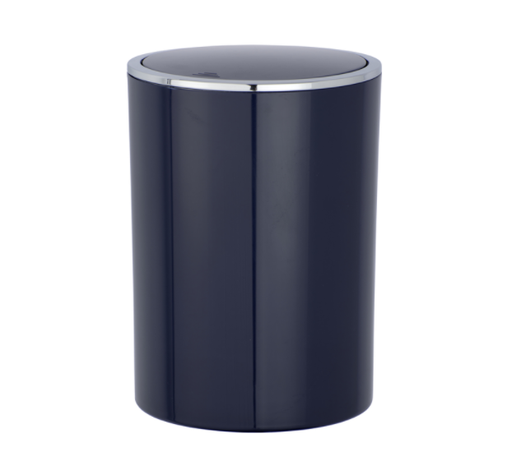 Wenko Blue Swing Cover Wastebasket, 1.3 gal.