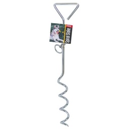 PDQ Boss Pet Silver Steel Dog Tie Out Stake Large