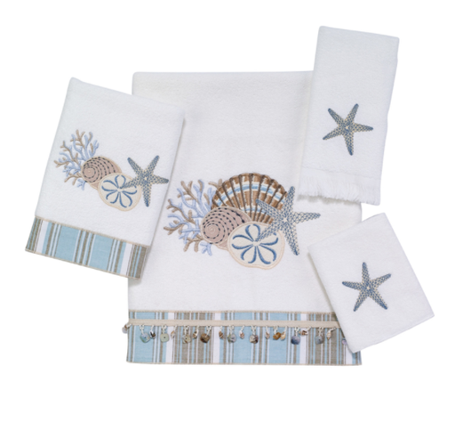 TOWEL SET ISLD SEA WHT 4PK