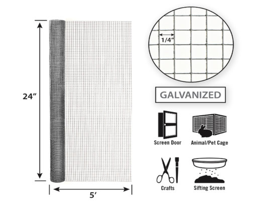 CLOTH HDW 24"X5' 1/4"MSH