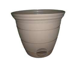 PLANTER TAUPE RESIN 6&quot;D