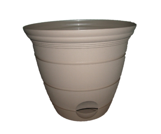 PLANTER TAUPE RESIN 6"D