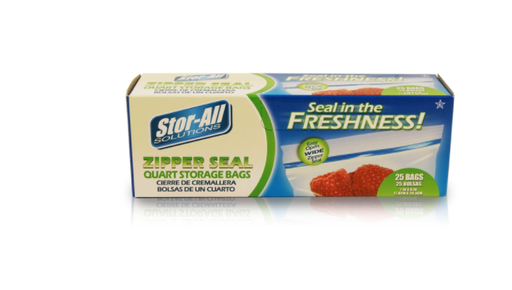 BAG 1QT ZIPPER 25PK