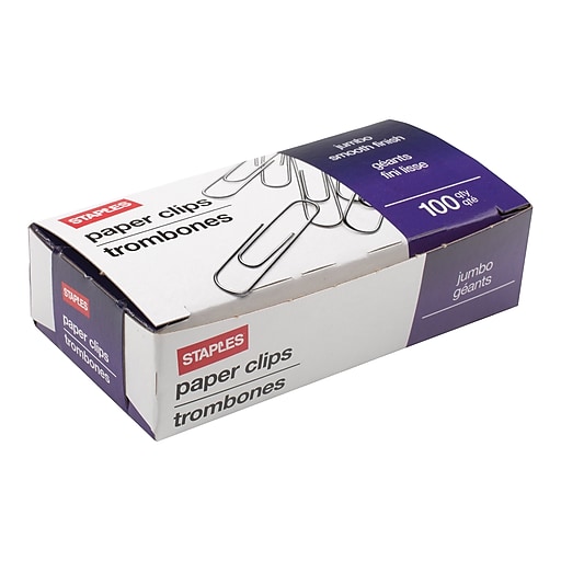 Staples Paper Clips Smooth Finish #1Size 100/pack