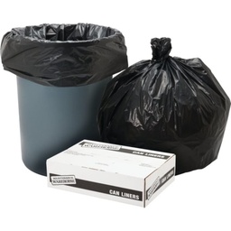 Trash Can Liners, 60 Gal, 1.5 Mil, 38&quot; X 60&quot;, Black